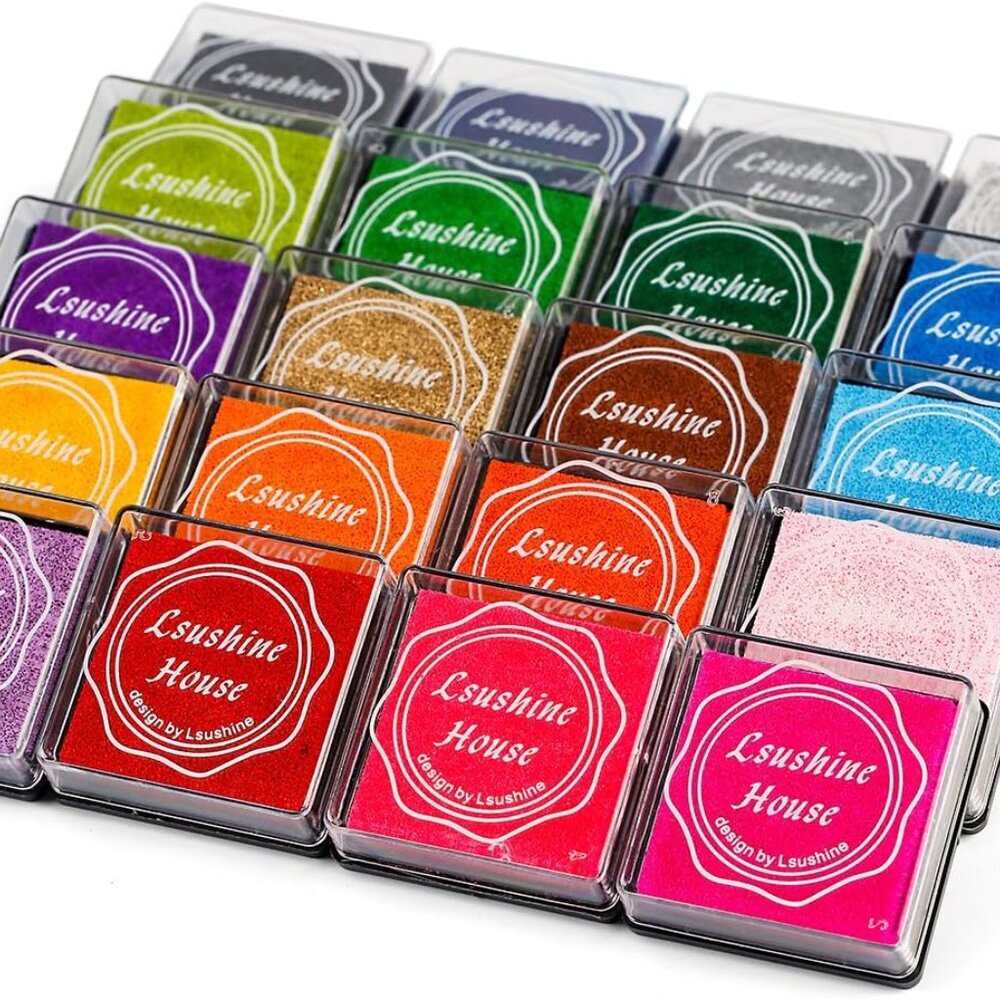 Craft Ink Pad Stamps Partner DIY Color,20 Colors Rainbow Finger Ink pad for Kids